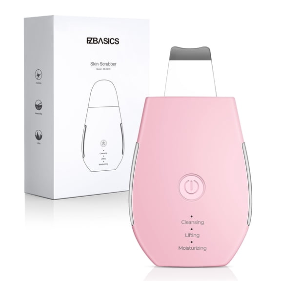 EZBASICS Skin Scrubber, Blackhead Remover Tool for Pore Cleaner,Skin Care Tool for Facial Deep Cleansing with 3 Modes USB Charger, Pink