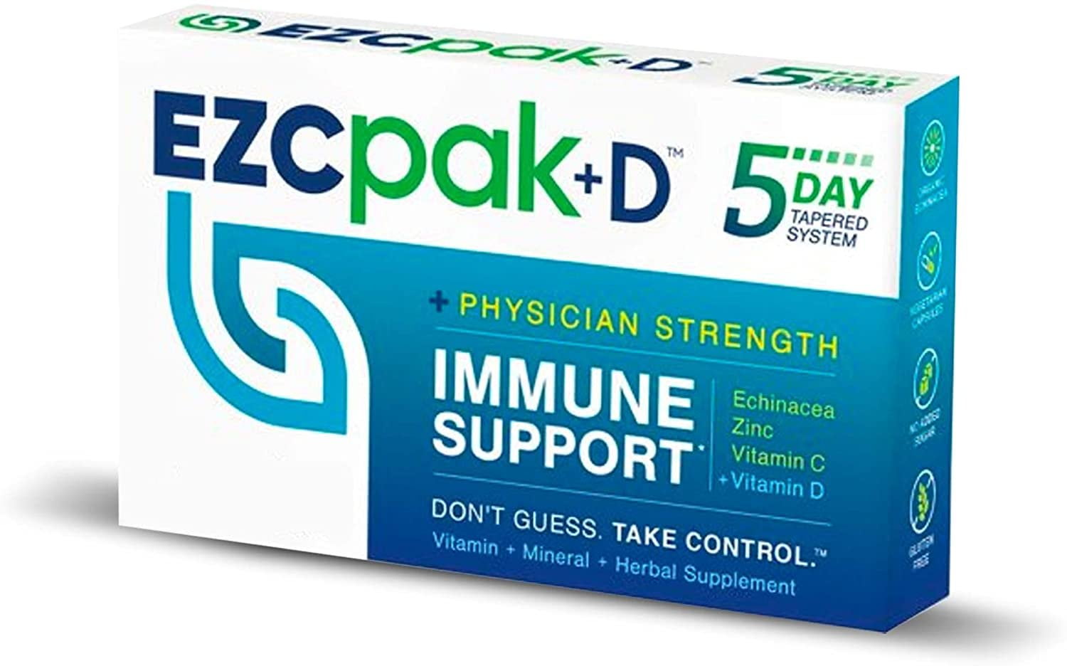 EZC Pak+D 5-Day Immune System Booster, Vitamin D, Vitamin C and Zinc for Immune Support