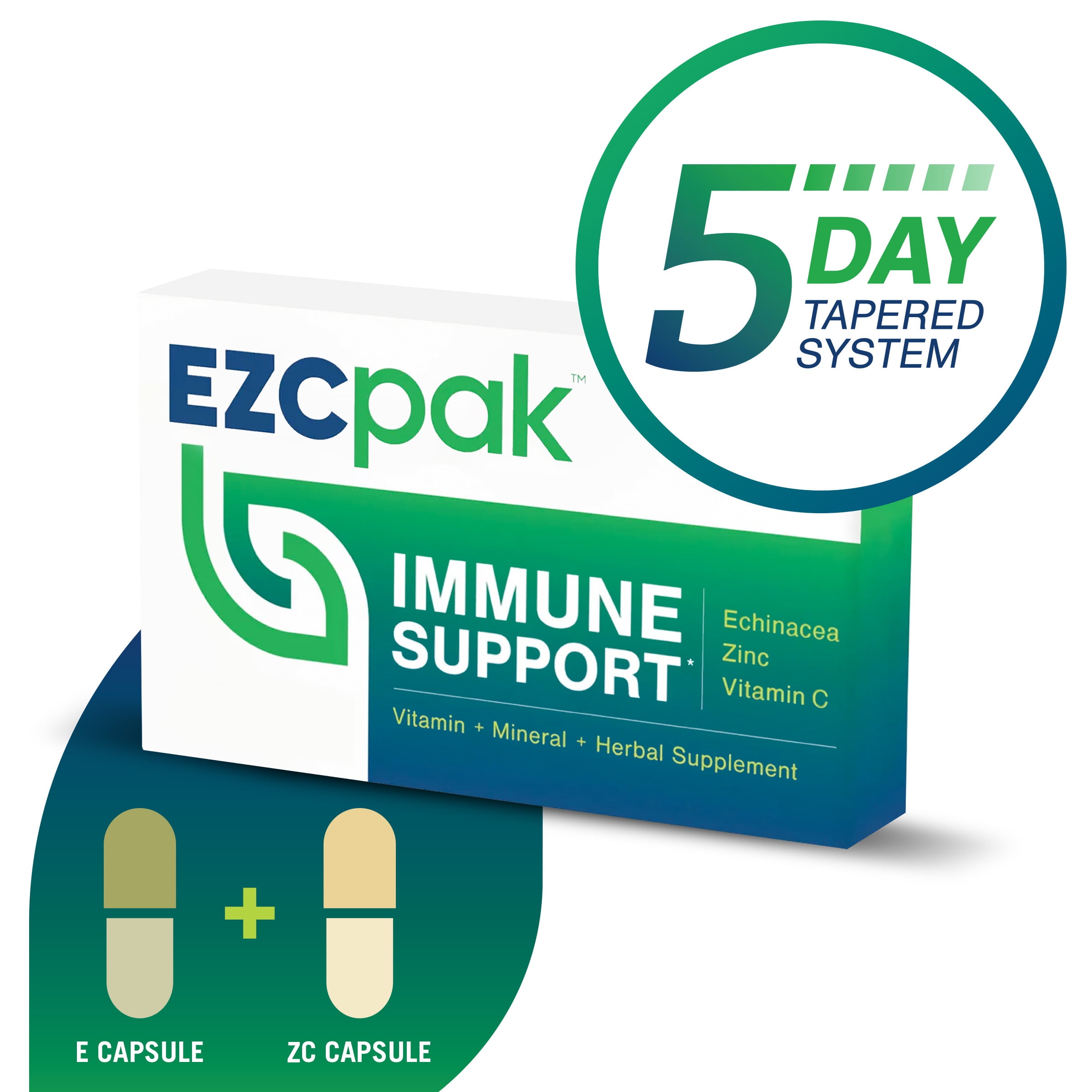 EZC Pak Immune Support Echinacea, Zinc, Vitamin C Supplement, 1 Pack
