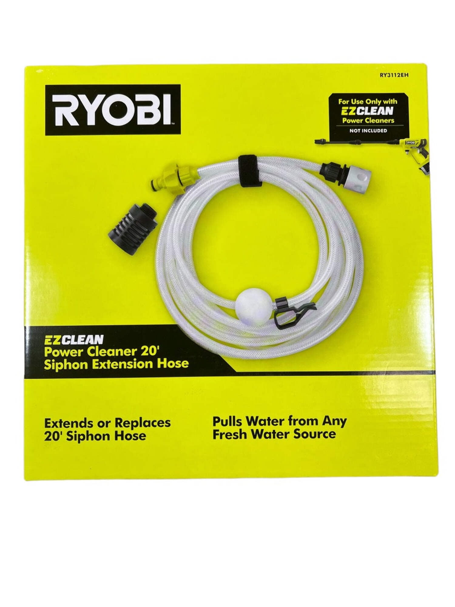 Ryobi EZClean 20' Plastic Siphon Extension Pressure Washer Hose