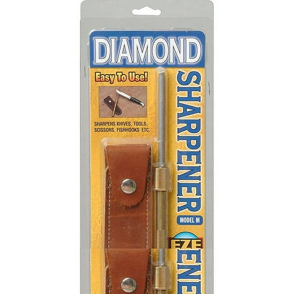EZE-LAP 3-1/4" x 1/4" Diamond Round Sharpener in Brass Handle
