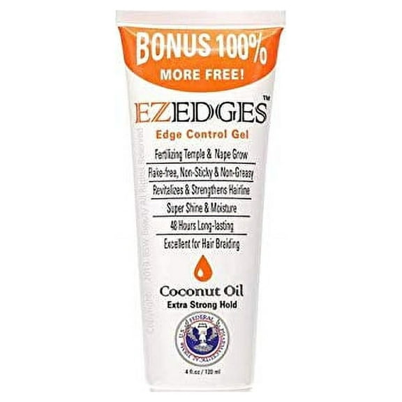 EZEDGES EDGE CONTROL GEL Extra Strong Hold (Coconut Oil), 4 oz