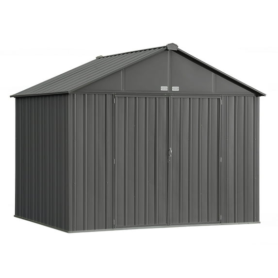 Ezee Shed Steel Storage 10 X 8 Ft. Galvanized Extra High Gable Charcoal