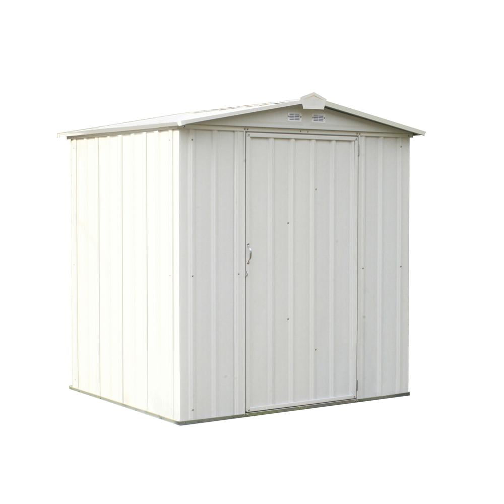 EZEE Shed Steel Storage 6 X 5 Ft. Galvanized Low Gable Cream - Walmart.com