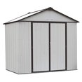 thumbnail image 1 of Arrow Ezee Shed Steel Storage 8 X 7 Ft. High Gable In Cream /Charcoal Trim, 1 of 2