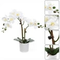 EZFLOWERY Artificial Phalaenopsis Orchid Flowers Arrangement with White