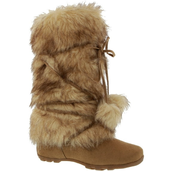 EZGD Blossom Talia-Hi Women Ladies Mukluk Faux Fur Mid Calf Warm Winter Snow Boots Camel 6