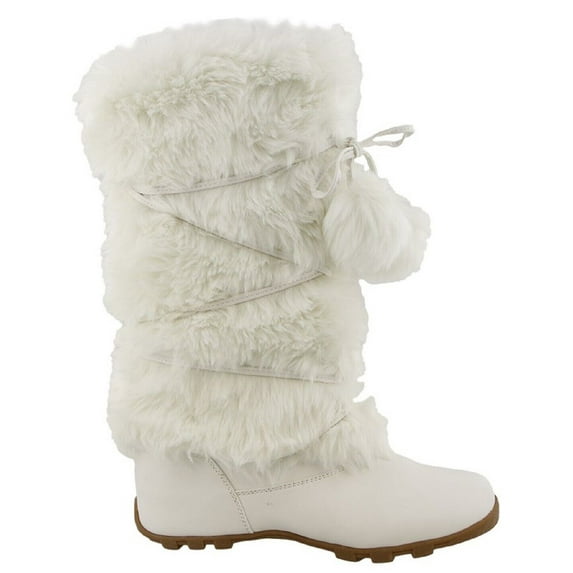 EZGD Blossom Talia-Hi Women Ladies Mukluk Faux Fur Mid Calf Warm Winter Snow Boots White Size 6