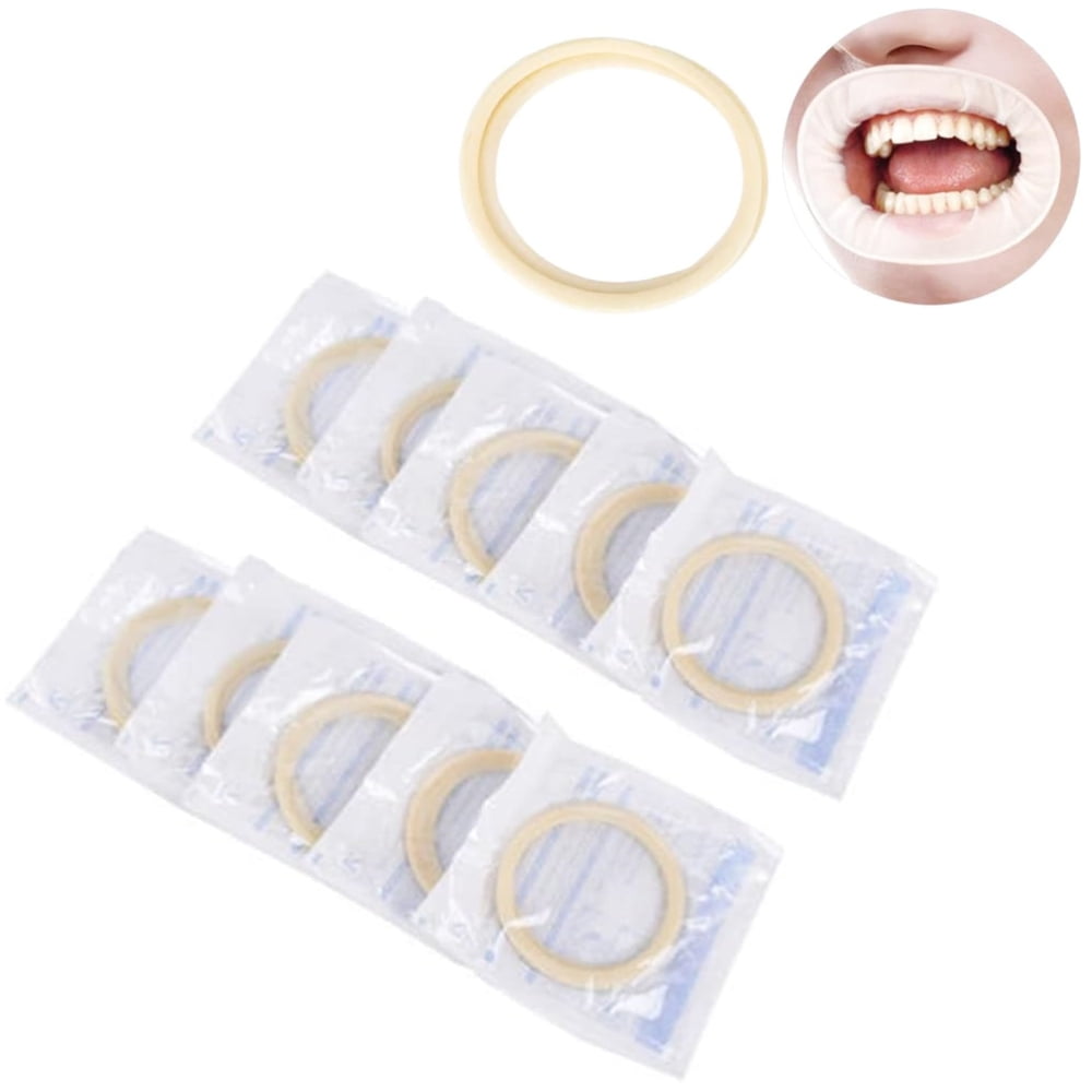 EZGO 10pcs Dental O Shape Rubber Dam Mouth Opener, Intraoral Cheek