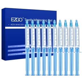 EZGO Teeth Whitening Gel Refills, 10 x 3ml Gyringes Carbamide Peroxide Tooth Bleaching Gel for Teeth Whitening Kit, No Sensitive Teeth Whitener, Dental Clinic Grade