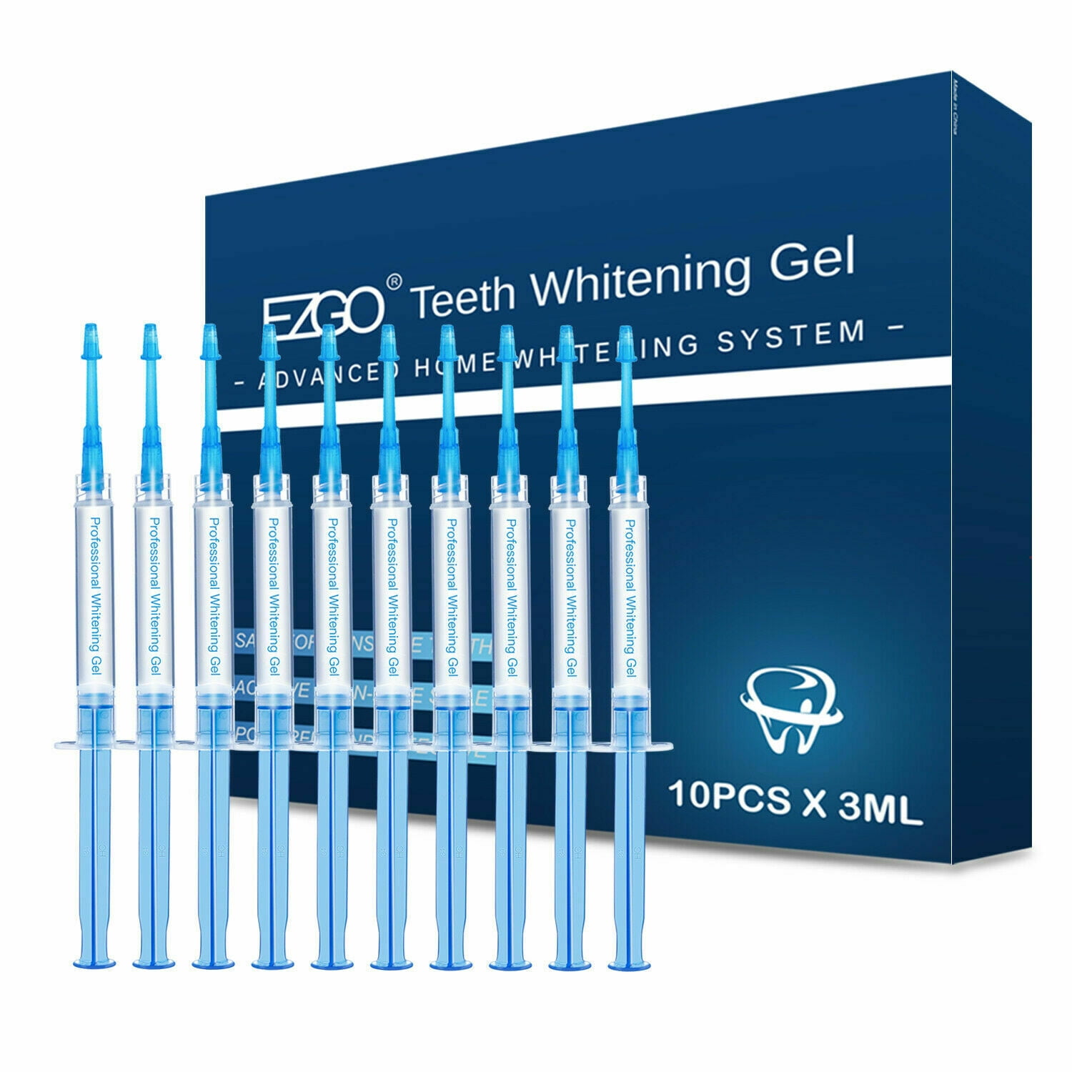 EZGO Teeth Whitening Dental Treatment, 10pcs 18 Carbamide Peroxide Gel, No Sensitive Tooth