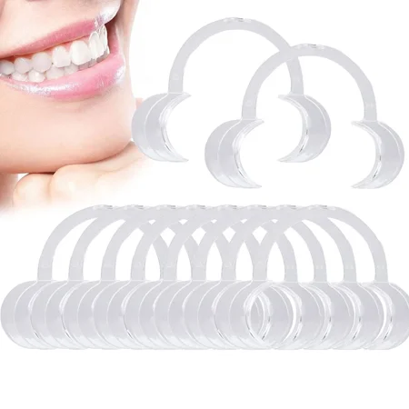 EZGO 15 Pcs Dental Check Retractor Mouth Lip Opener S+M+L Size C-Shape Mouthpiece