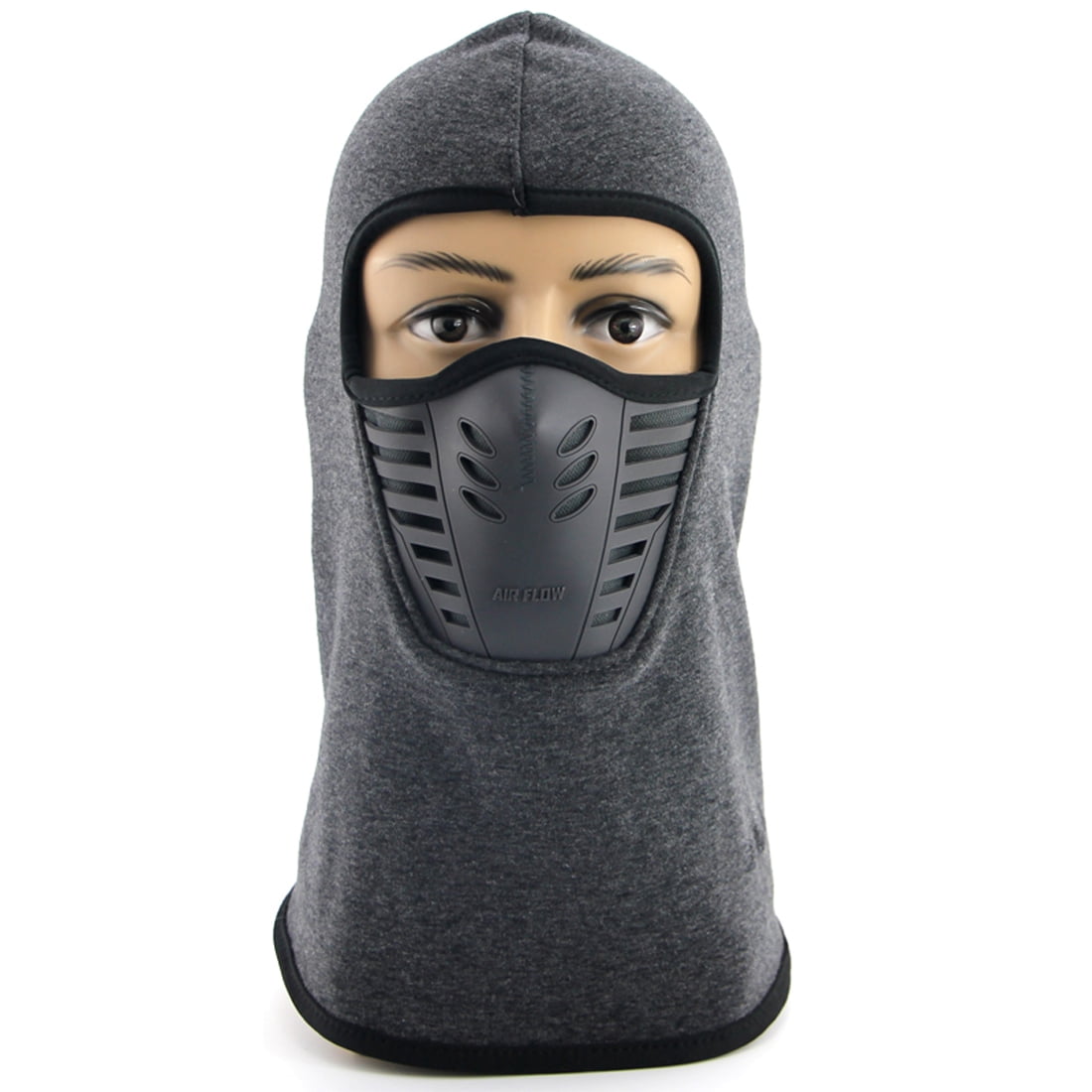 Balaclava Full Face Mask Unisex Winter Fleece Windproof Ski Mask Warm Ninja Mask Gray Color