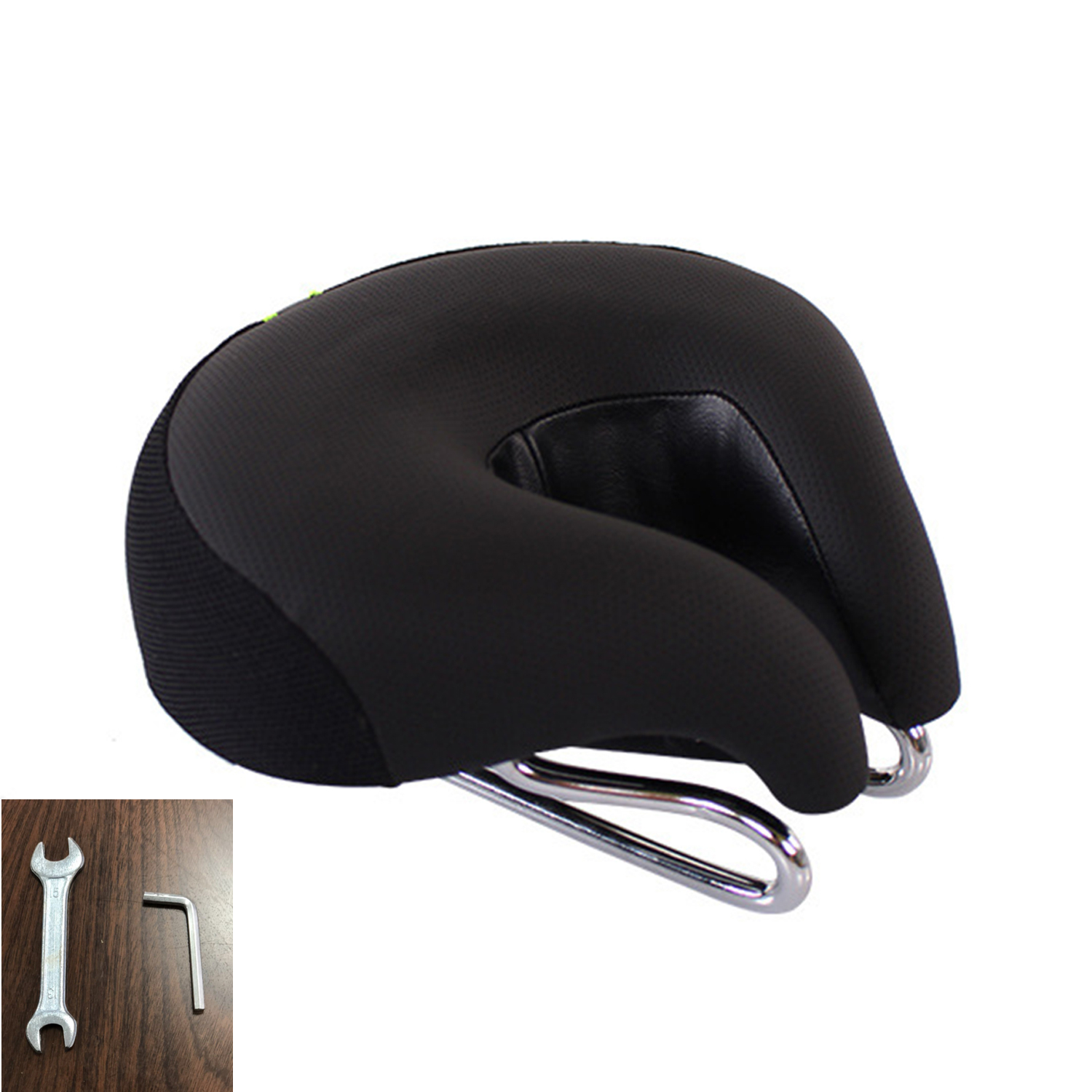 Selle De Vélo Sans Nez En Cuir PU - Confortable Et Respirante Pour Longues Distances