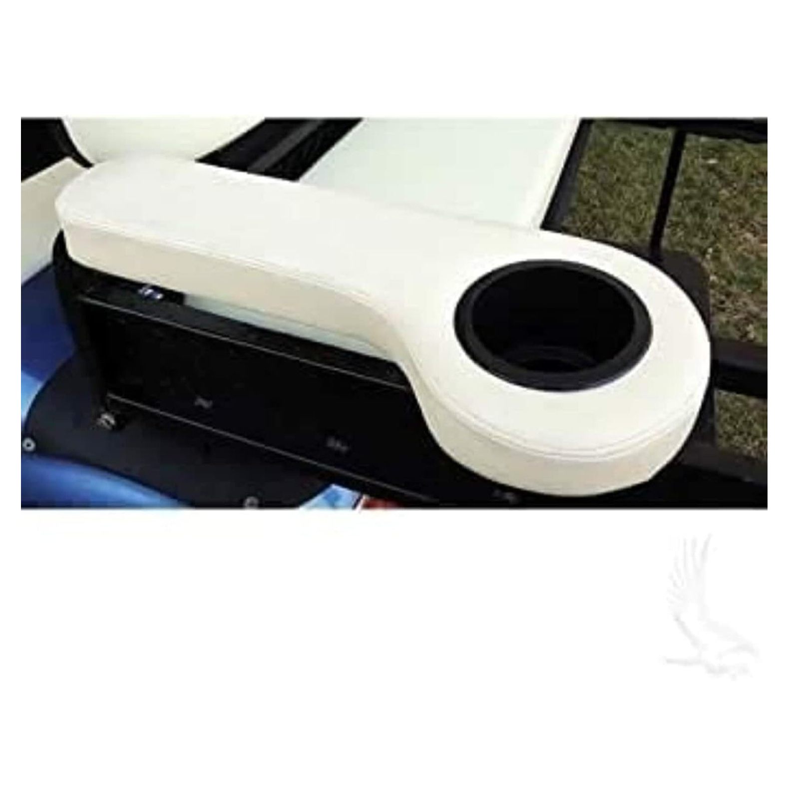 Car/ Golf Cart Rear Seat Arm Rest Cushion Cup Holder(Pure White)