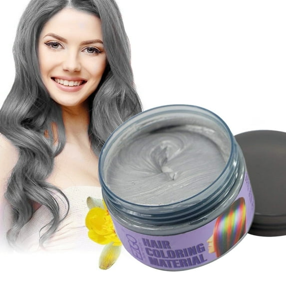 EZGO Hair Color Wax Nice Temporary Easy to Rinse Out Hair Coloring Mud Dye Cream, Light Gray