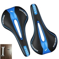 EZGO Mountain Road Bicycle Seat Bike Saddle Comfortable Memory Form Soft Padded with Wrench, Blue