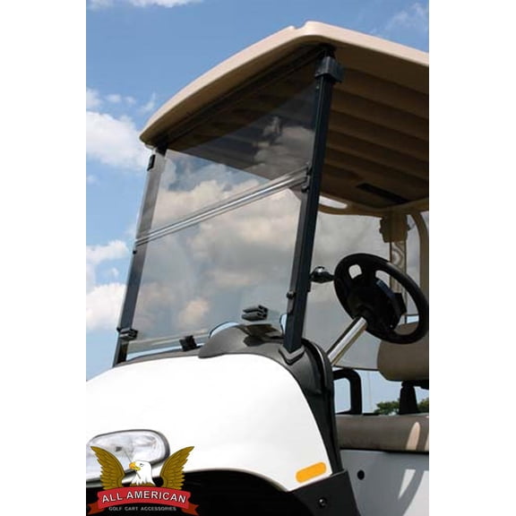 EZGO ST35038-3/8" Golf Cart All American Folding Flip Windshield - Tinted/Clear