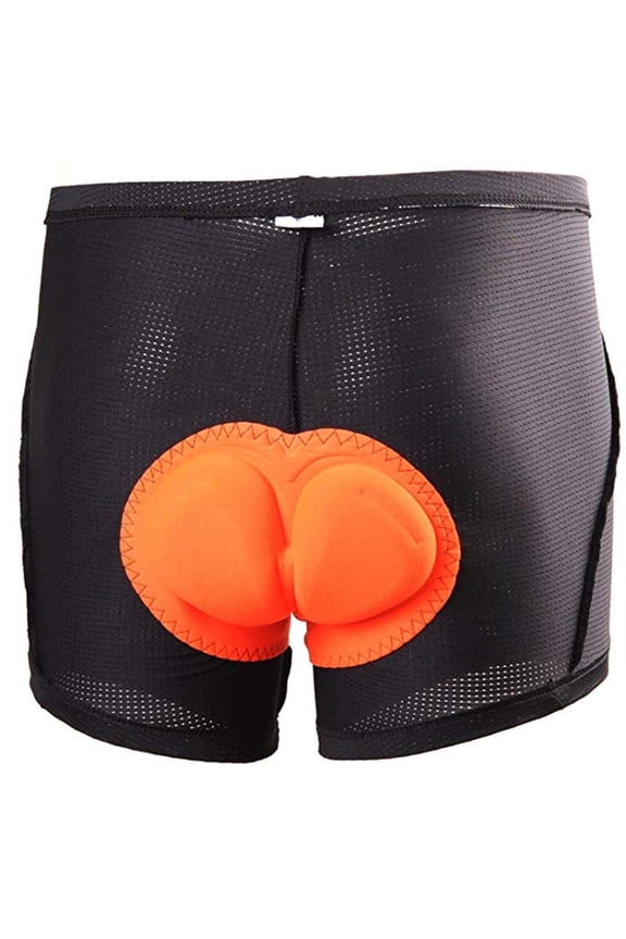 Unisex Cycling Underwear Shorts Bicycle Bike Pants Sponge Gel Padded Orange XXL
