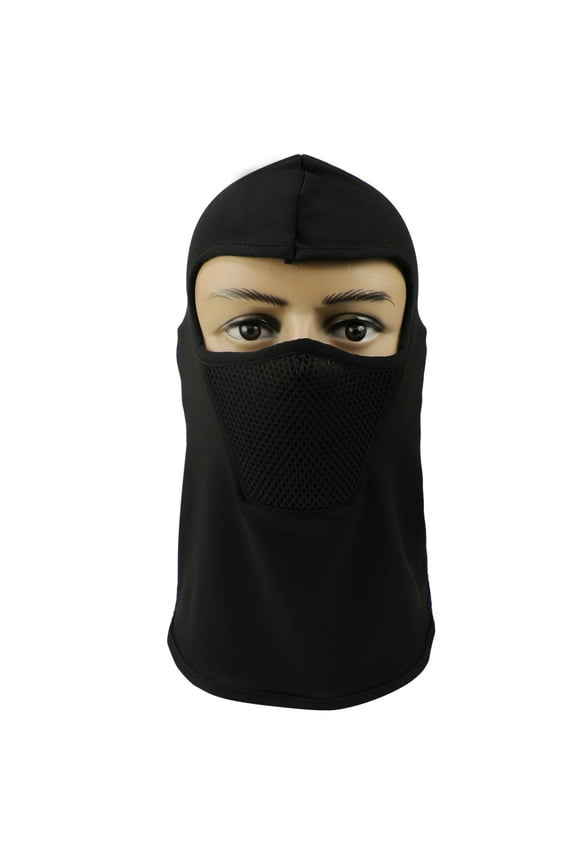 Unisex Windproof Full Face Covering Balaclava, Black