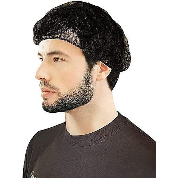 EZGOODZ Disposable Nylon 30" Hair Net for Food Service, Black (1000 Pack)