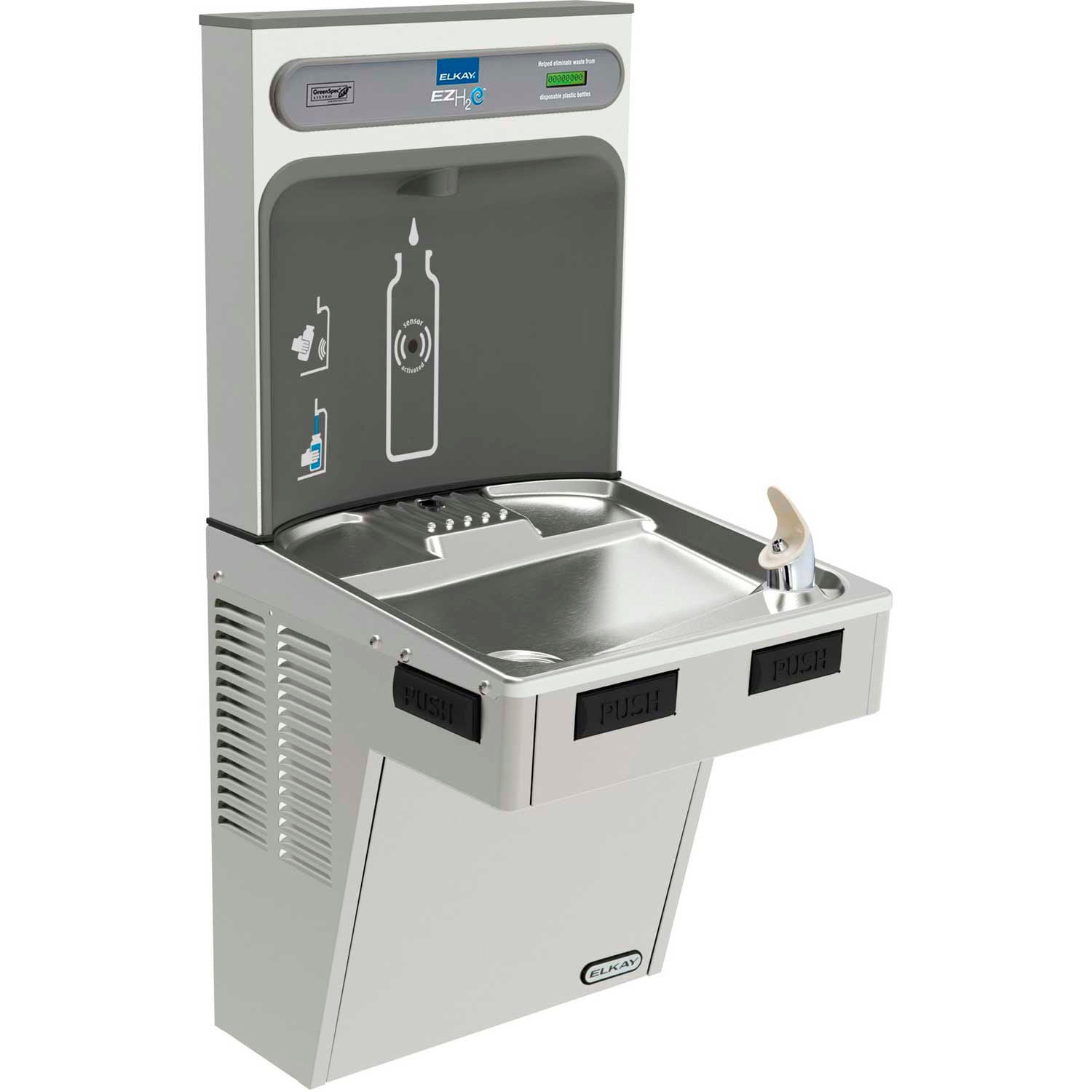 EZH2O Water Bottle Refilling Station W/Single ADA Cooler, Stainless