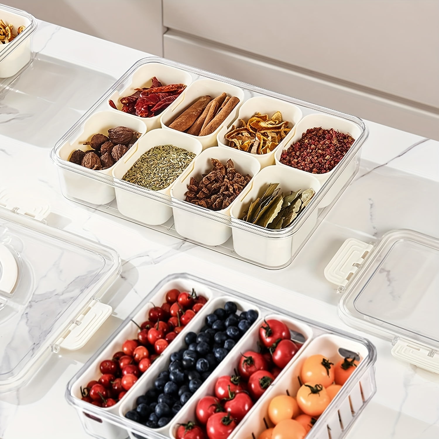 EZHOUGZWL Multipurpose 12Piece Stackable Plastic Snack Containers Set