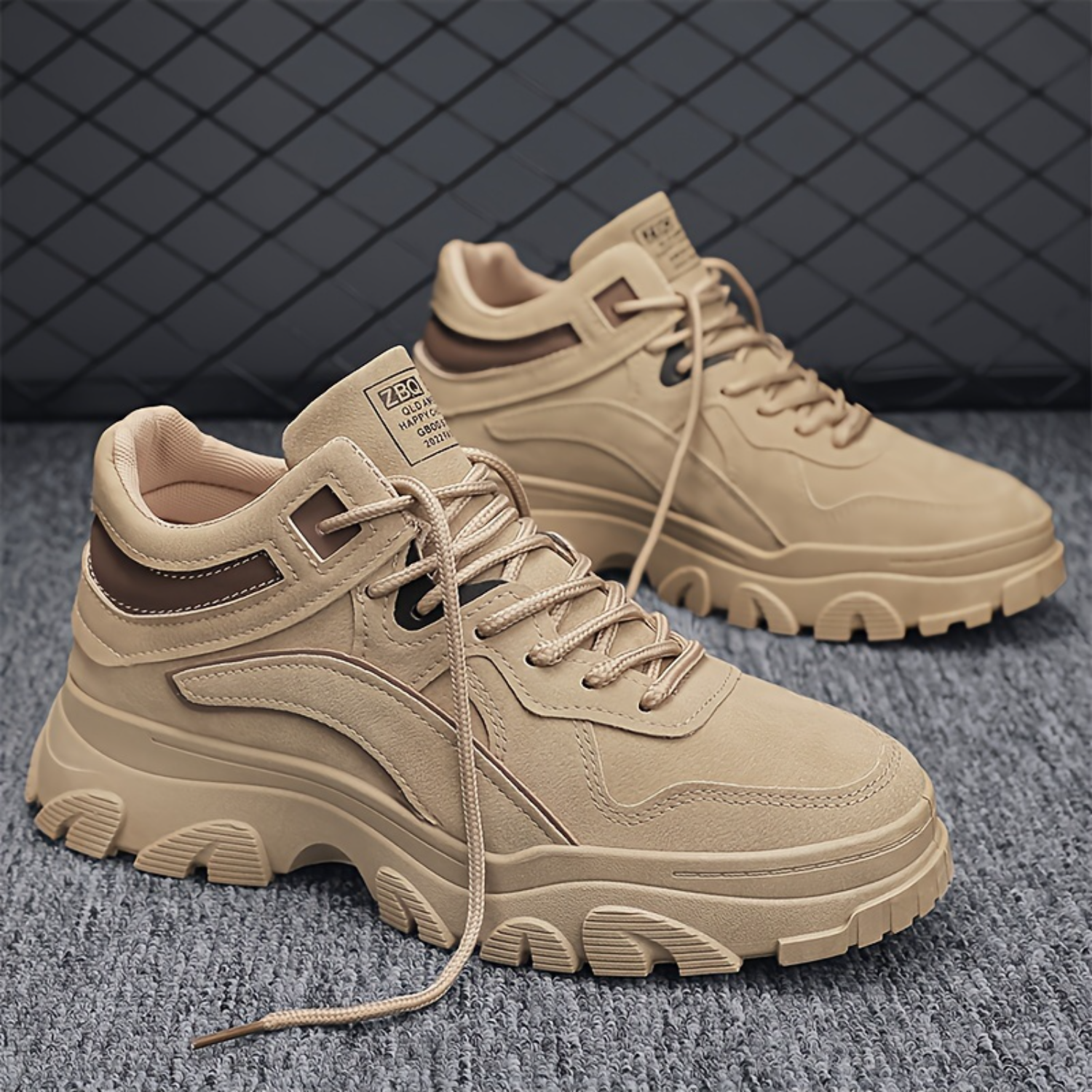 EZHOUGZWL Stylish Men‘s Solid Lace Up Non Slip Platform Casual Shoes