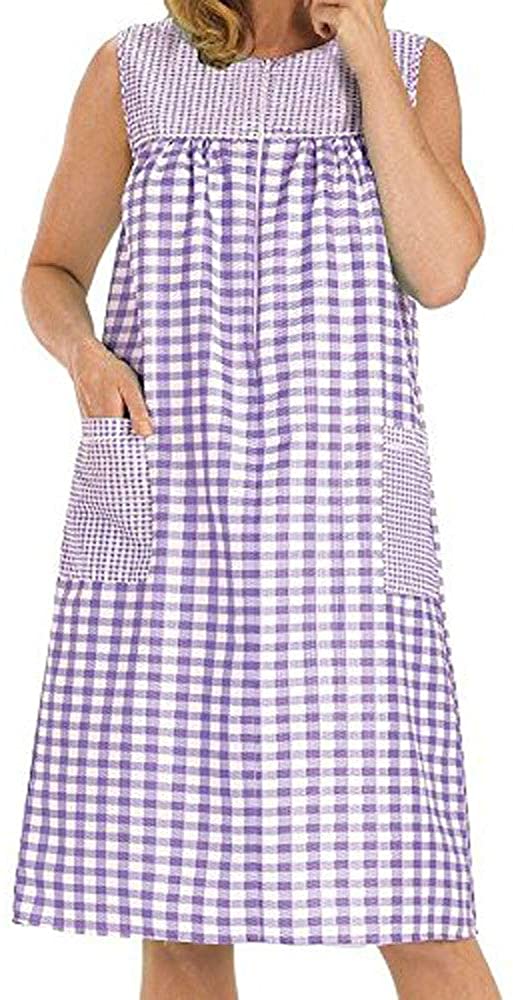 FEREMO Plus Size Nightgowns Womens House Dress with Pockets Short