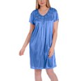 thumbnail image 1 of EZI Nightgowns for Women - Soft & Breathable Satin Night Gowns for Adult Women - Medium to Plus Size Womens Sleep Shirts - Knee-Length Nightgown, 1 of 6