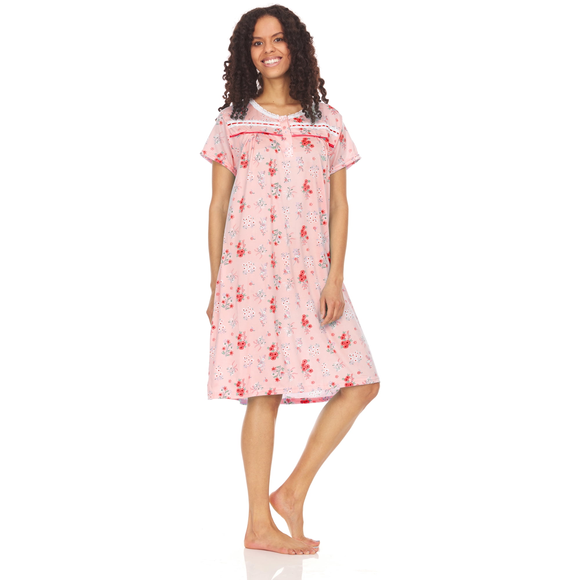 EZI Nightgowns for Women - Soft & Breathable Night Gowns for Adult - Medium to Plus Size Womens Sleep Shirts - Knee-Length - Walmart.com