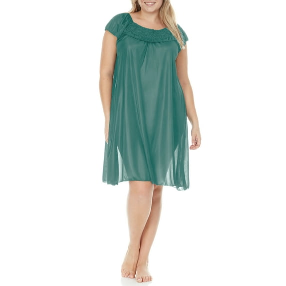 EZI Nightgowns for Women - Soft & Breathable Satin Night Gowns for Adult Women - Medium to Plus Size Womens Sleep Shirts - Knee-Length Nightgown