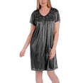 thumbnail image 1 of Ezi Satin Nightgowns for Women - Soft & Breathable Knee-Length Night Gowns - Adult Womens Nightgown M - Plus Size,XL,Black, 1 of 6