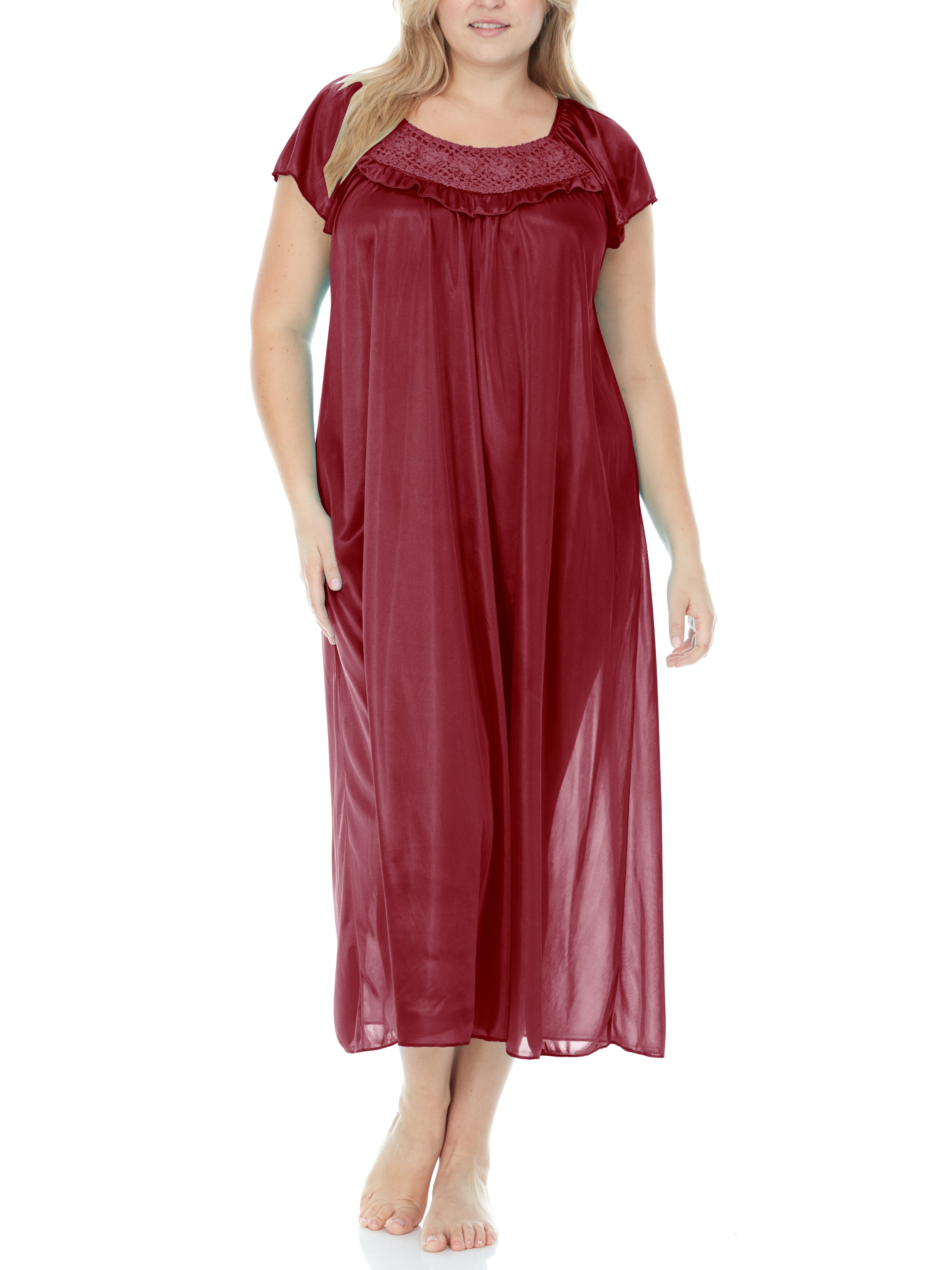 EZI Nightgowns for Women Soft & Breathable Satin Night Gowns for