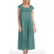 EZI Nightgowns for Women - Soft & Breathable Satin Night Gowns for Adult Women - Medium to Plus Size Womens Sleep Shirts - Long Mid-Length Nightgown