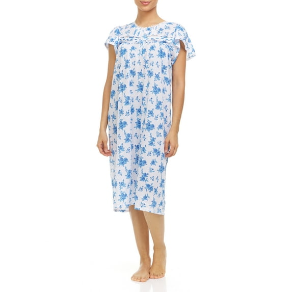 EZI Women's Cotton-Rich Short Sleeve Darling Nightgown