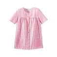 thumbnail image 1 of EZI Women's Snap Front Short Sleeve Gingham Shift Seersucker Housecoat Apron Shirt, 1 of 2