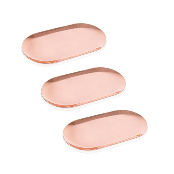 EZICOZI Candle Tray Rose Gold - 7 Inch (Small), Set of 3