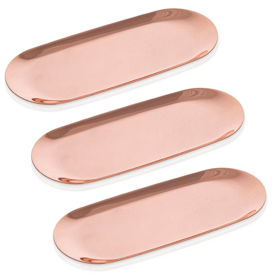 EZICOZI Candle Tray Rose Gold, Set of 3
