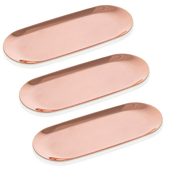 EZICOZI Candle Tray Rose Gold - 9 Inch (Medium), Set of 3