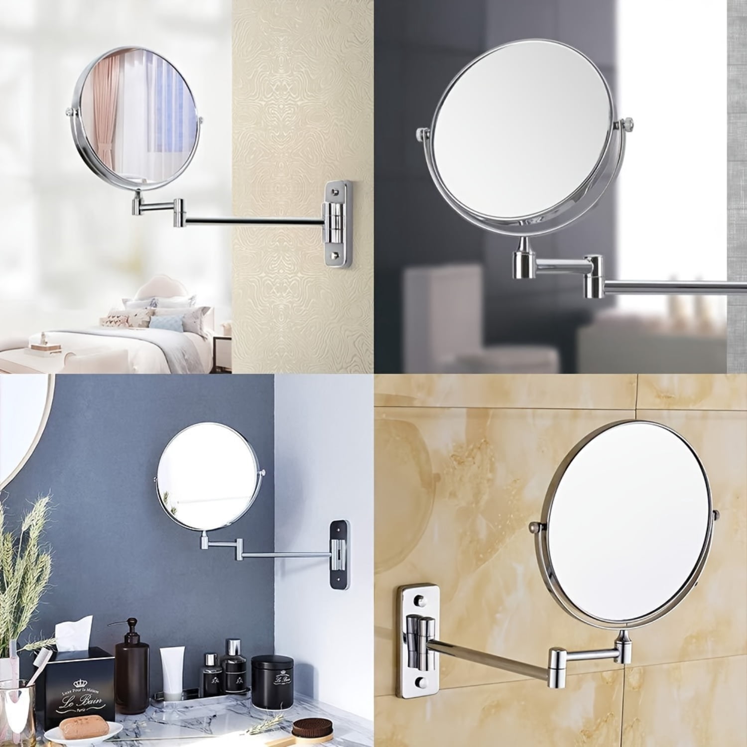 EZKZUN 1pc 5X Magnifying Wall Mounted Makeup Mirror - Dual Sided ...