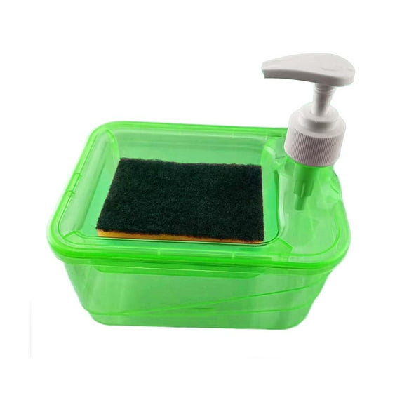 EZLIFE 2 In 1 Hand Soap Dispenser Hand Soap Dispenser Automatic Soap Dispenser And Dispenser Sponge Press Scrubber With Pump Q4C3