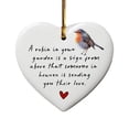 thumbnail image 1 of A Robin In The Garden Ceramic Heart,Because Someone We Love is in Heaven Ornament, Porcelain Heart Keepsake,Robins Memorial Gift,Sympathy Gift,Bereavement Ornament,Memorial Quote Gift S5C7, 1 of 6