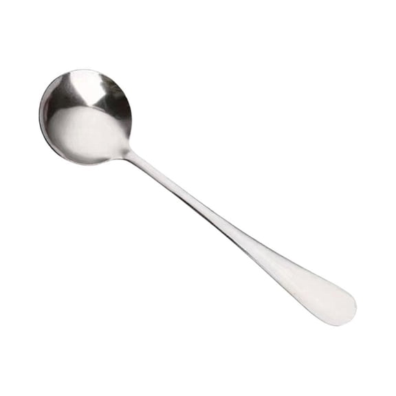 EZLIFE Round Stainless Steel Spoon, Soup Spoon, Dessert Spoon✨d D6L5
