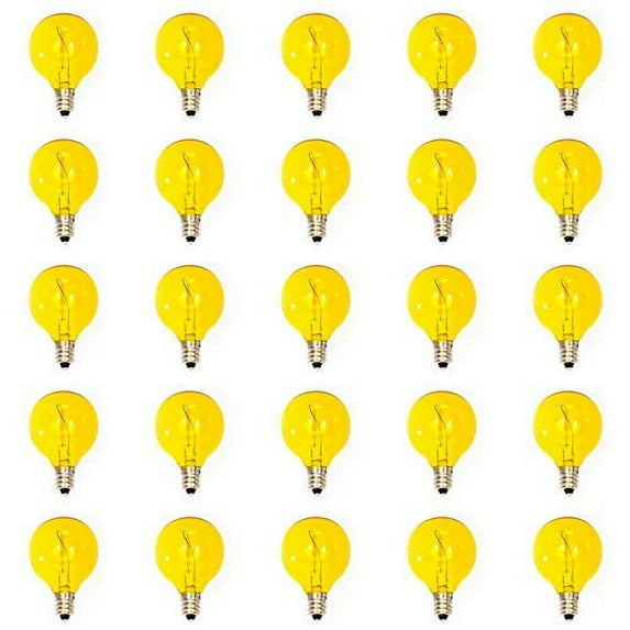 EZLS 25 Yellow G40 LED Filament Bulbs - Patio String Light Replacement Bulbs