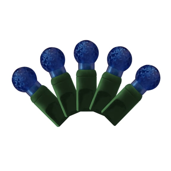 EZLS Blue G12 LED Berry Christmas Light String, 50 Bulbs, 25 Ft Strand, Indoor/Outdoor Rated