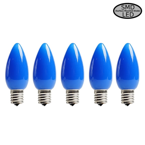 EZLS Blue Opaque C9 SMD LED Replacement Bulb, 5 Pack