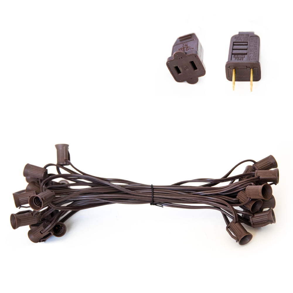 Socket With String EZLS C7 25' Light Socket Stringer, Brown Strand, SPT-1, 25 Sockets, 12 ...