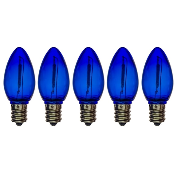 EZLS Dark Blue LED Replacement Bulbs, Colored Filament, Shatterproof Lens, 5 Pack