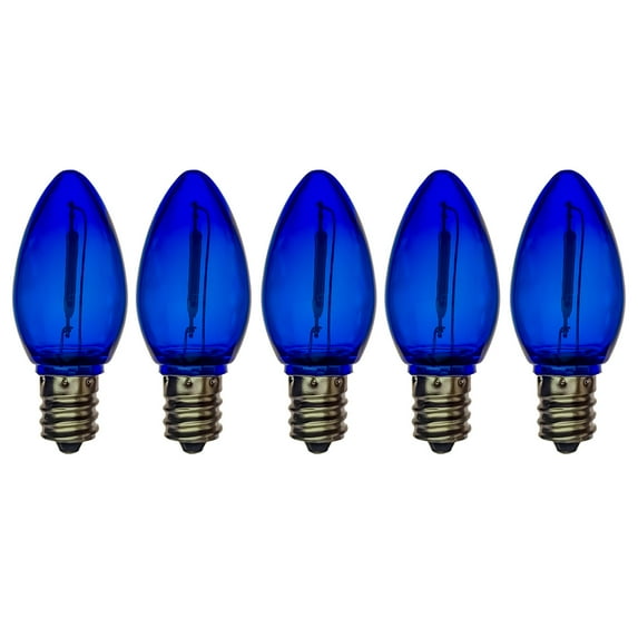 EZLS Dark Blue LED Replacement Bulbs, Colored Filament, Shatterproof Lens, 5 Pack